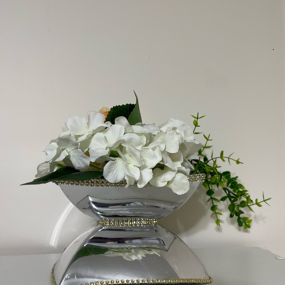 Elegant Silver Floral Centerpiece